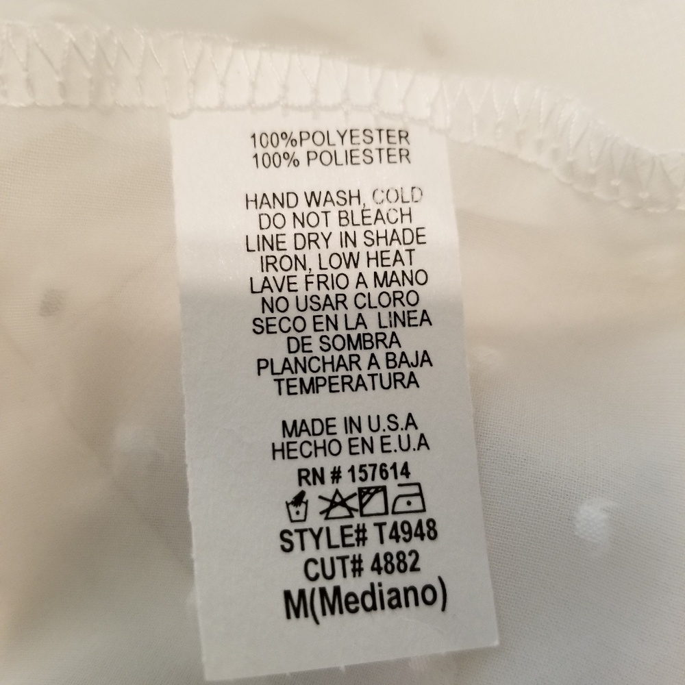 Bluemint Sheer ivory swiss dot tie closure top - Picture 7 of 7
